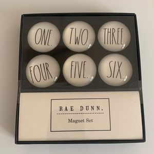 New! Rae Dunn Magnet set of 6 glass-dome magnets.